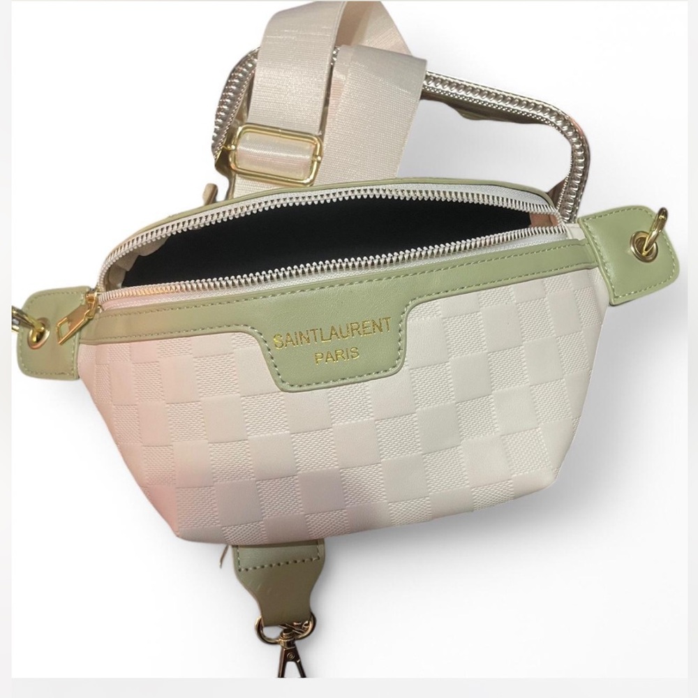 White and Green Crossbody Bag